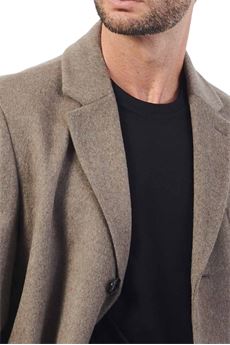 Cappotto slim fit in lana vergine e cashmere tortora Hugo Boss | 50525739252